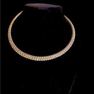 Women’s Double Strand Rhinestone Choker with extension NWOT